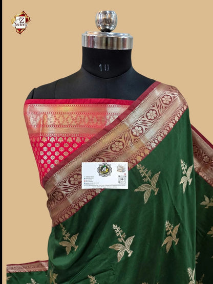 Green Banarasi Silk Saree