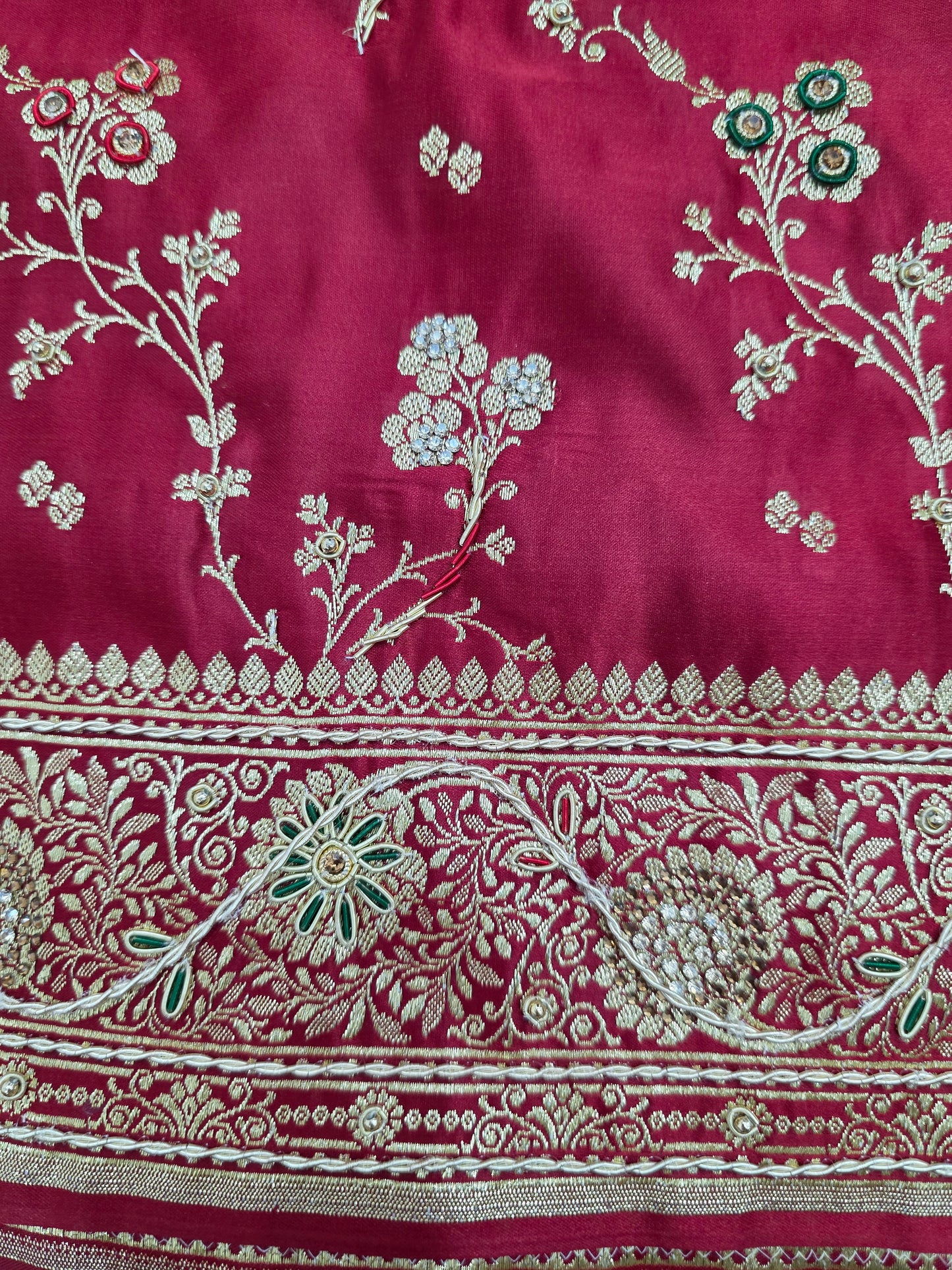 Maroon Zardozi Zarkan Banarasi Saree