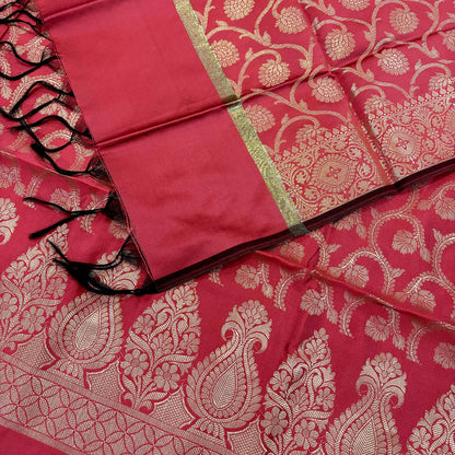 Peach kalga jaal Silk suit