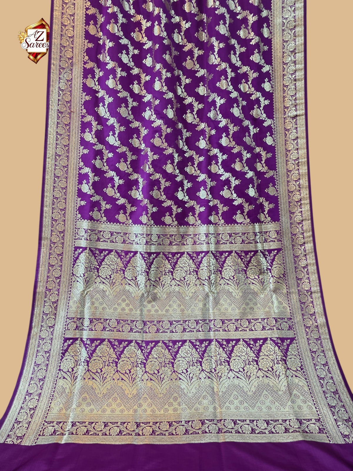 Purple Banarasi Katan Saree