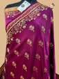 Purple Banarasi mashru silk