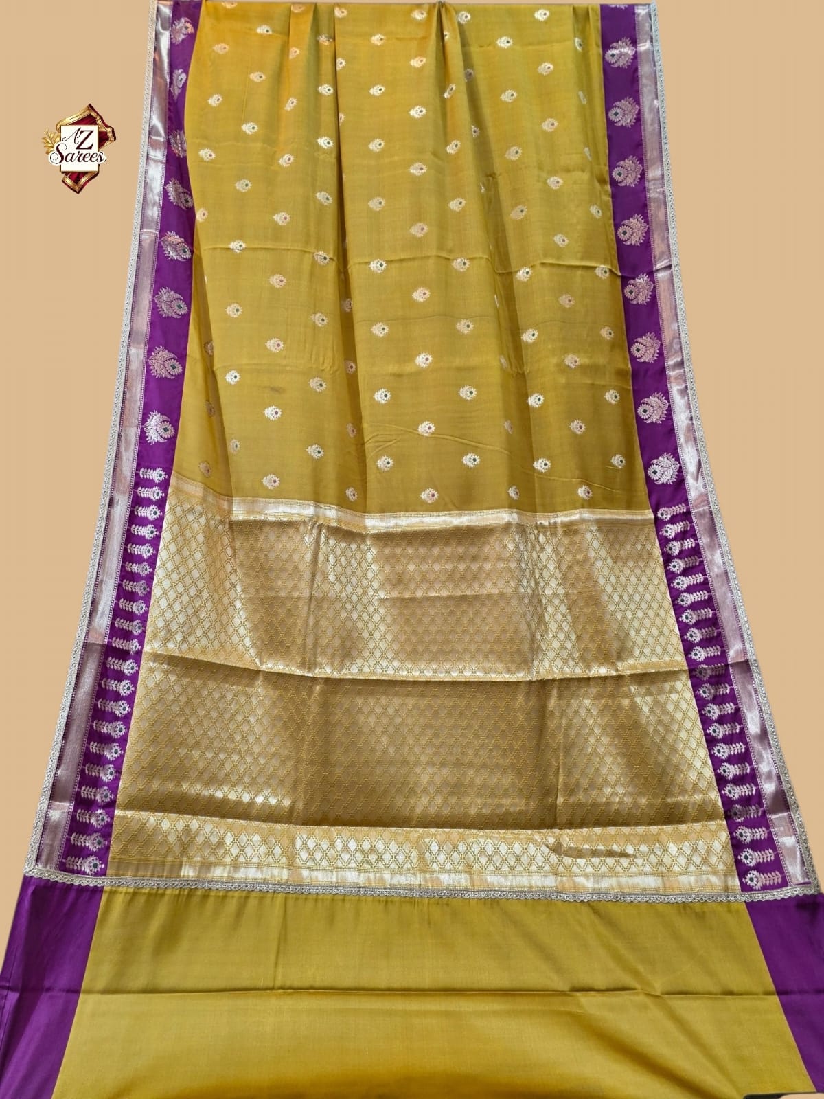Mustard Banarasi Silk Saree