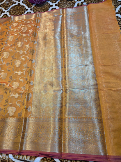 Yellow Banarasi Saree