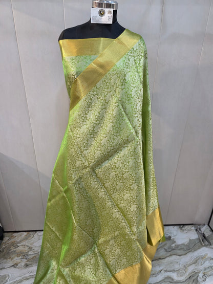 Sea green tanchoi saree
