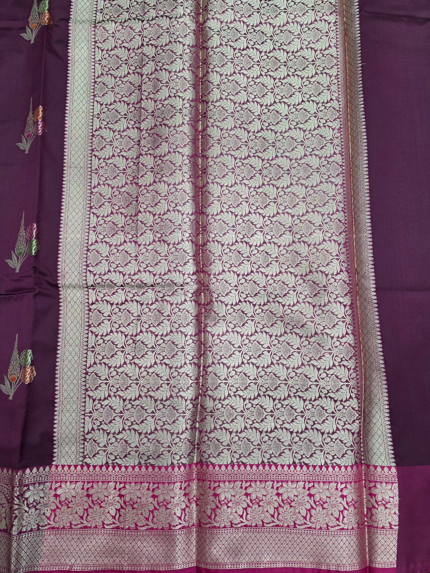 Maroon Banarasi Katan Saree