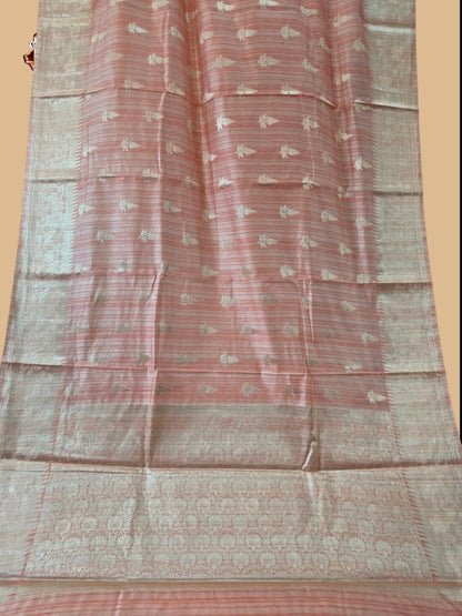 Peach Banarasi Ghicha Saree
