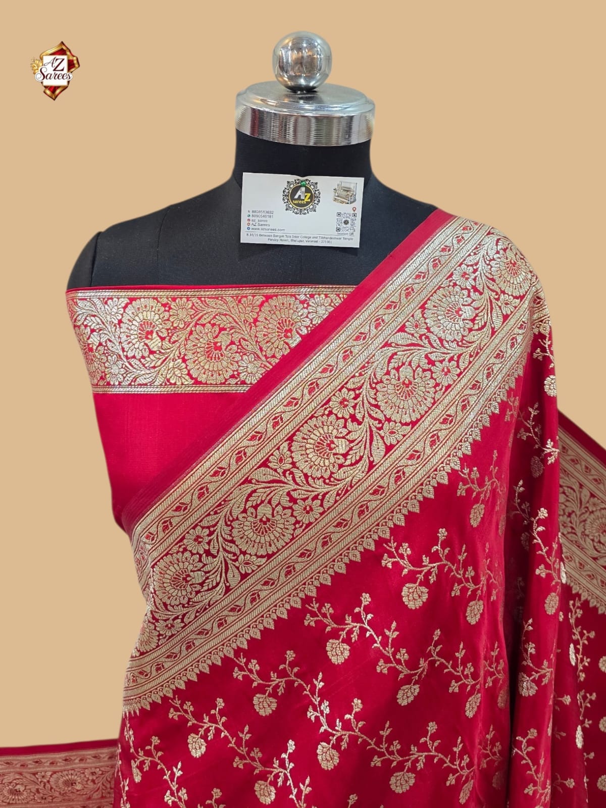 Red Banarasi Katan Saree