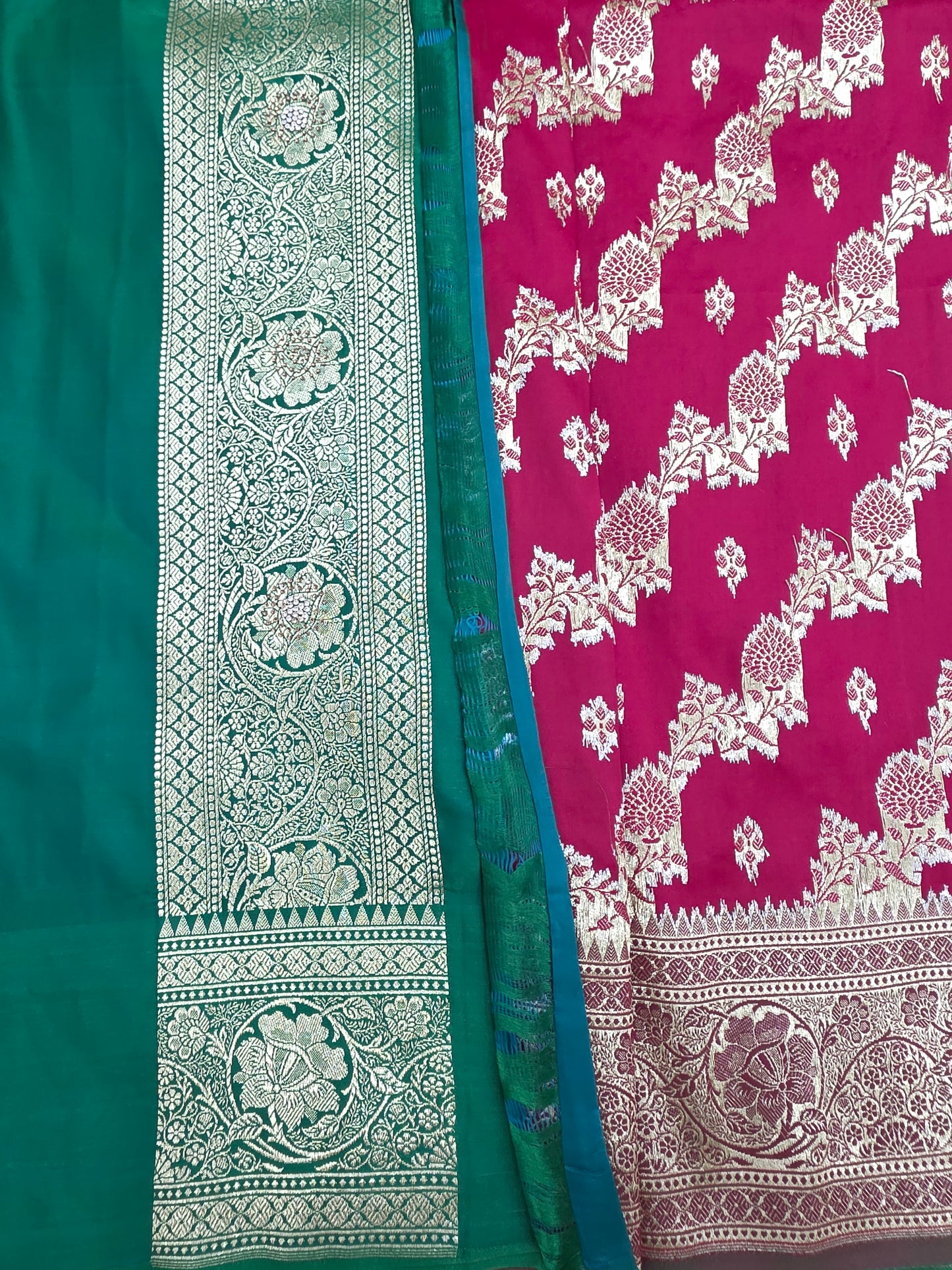 Maroon Zarkan Swarovski Banarasi Saree