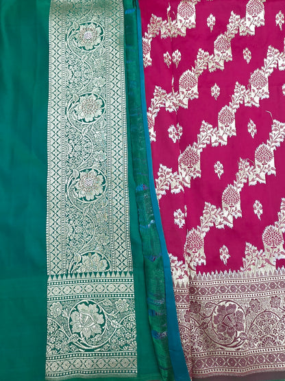 Maroon Zarkan Swarovski Banarasi Saree