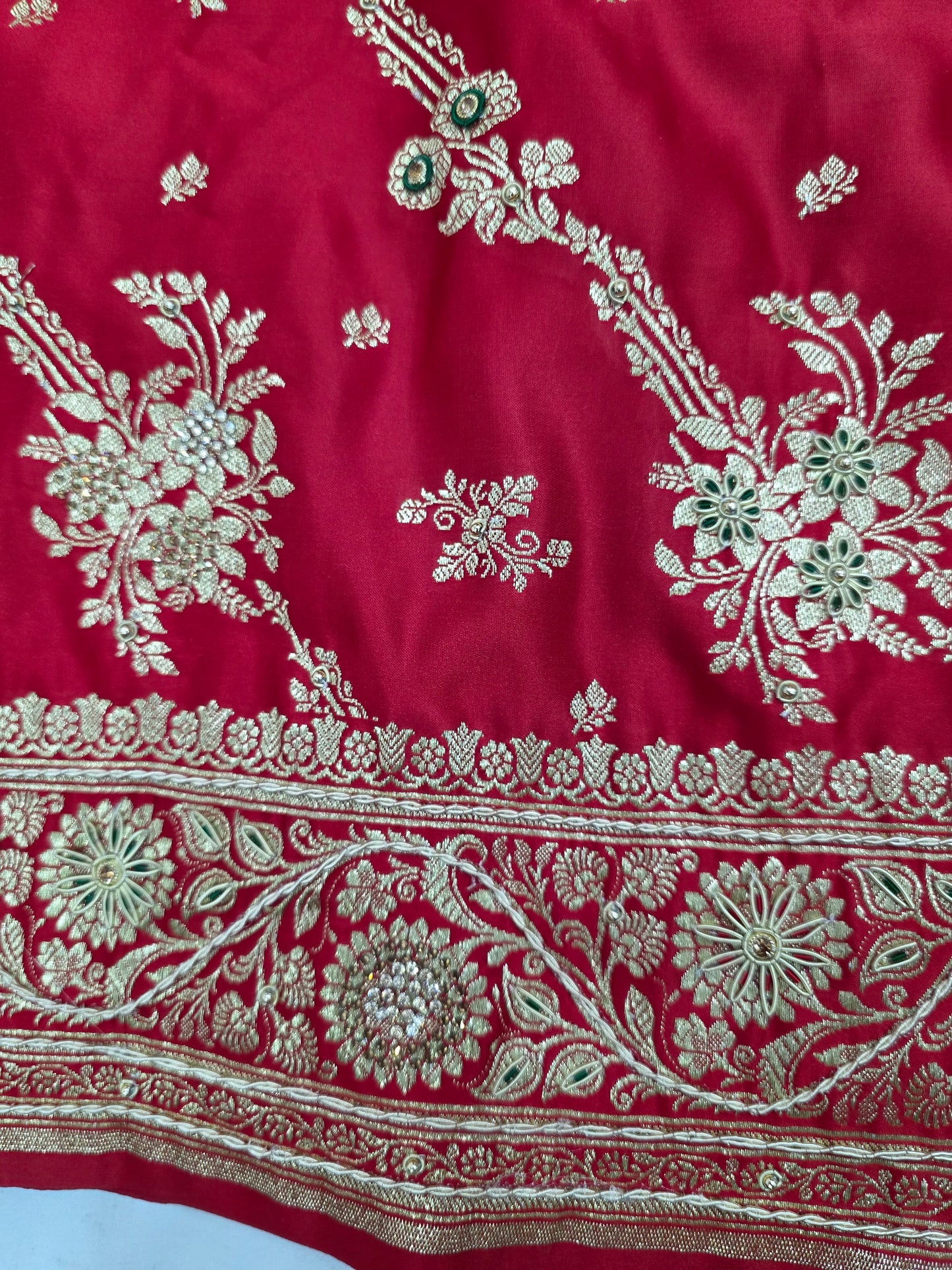 Red Zardozi Zarkan Banarasi Saree