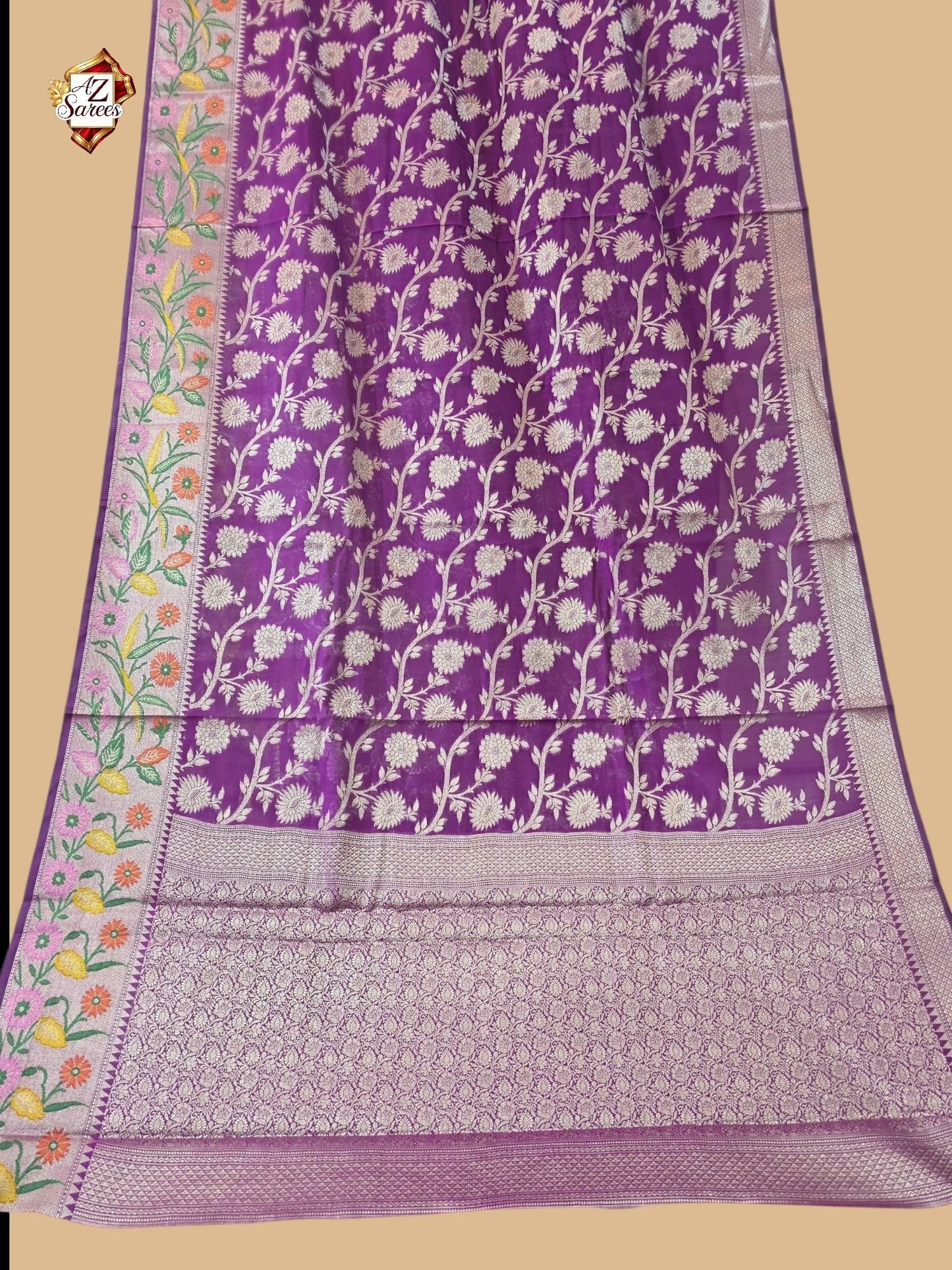 Purple Banarasi Silk Saree