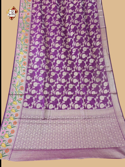 Purple Banarasi Silk Saree