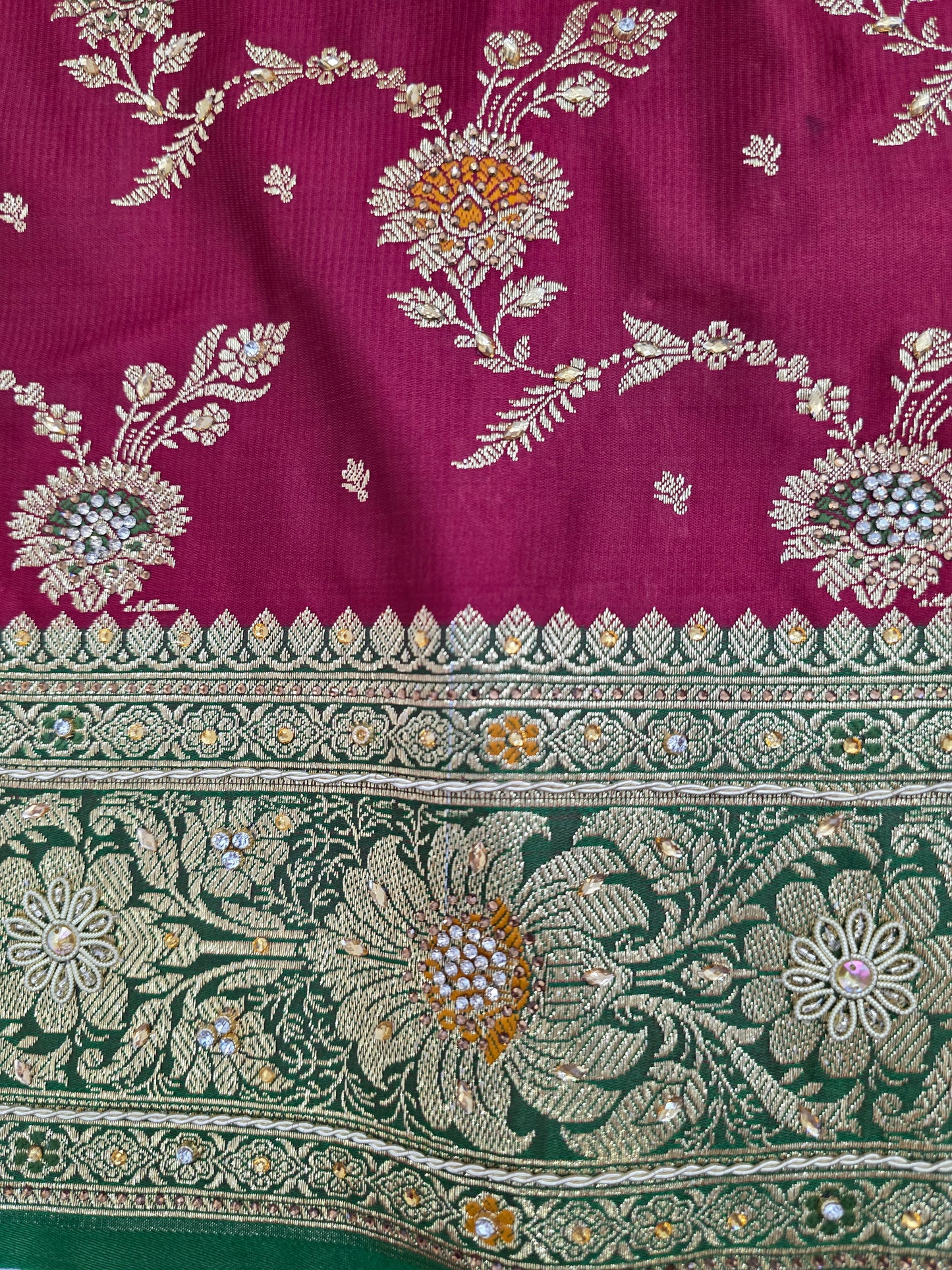 Maroon Zardozi Zarkan Banarasi Saree