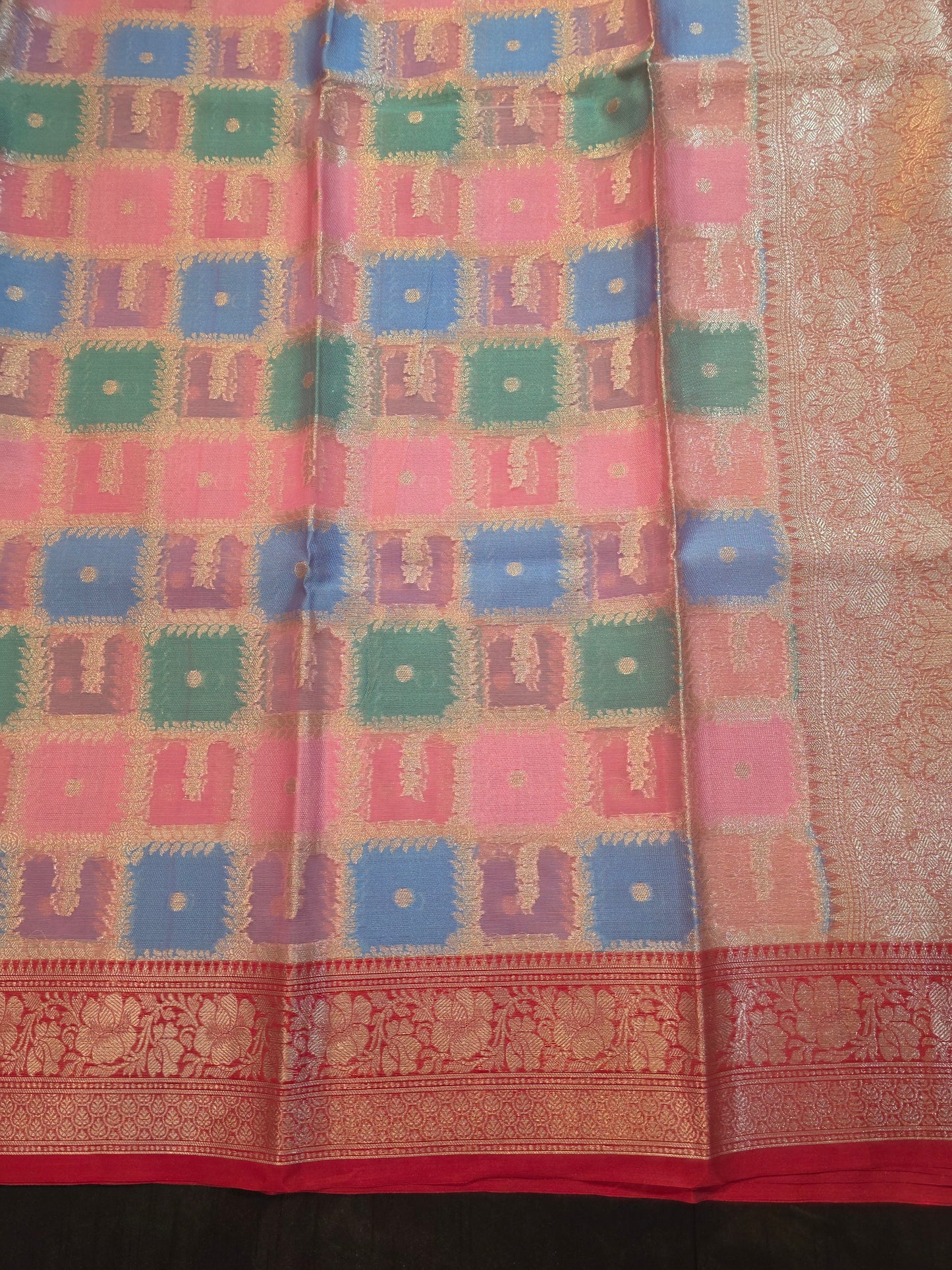 Multicoloured Tissue Banarasi saree