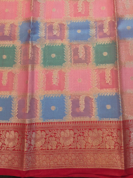 Multicoloured Tissue Banarasi saree