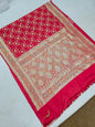 Red Zarkan swarovski Banarasi Katan Saree