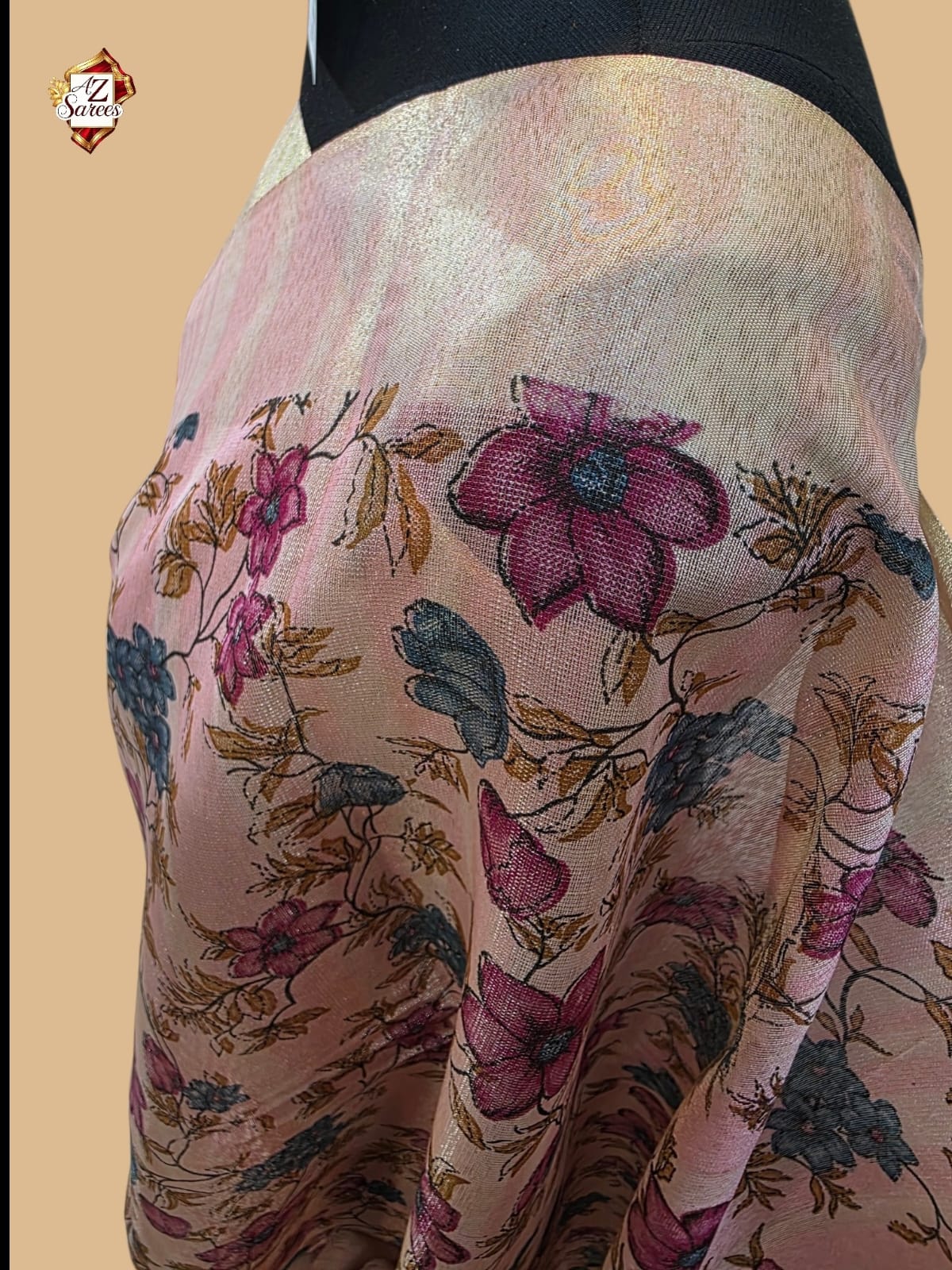 Pink Banarasi Printed Saree