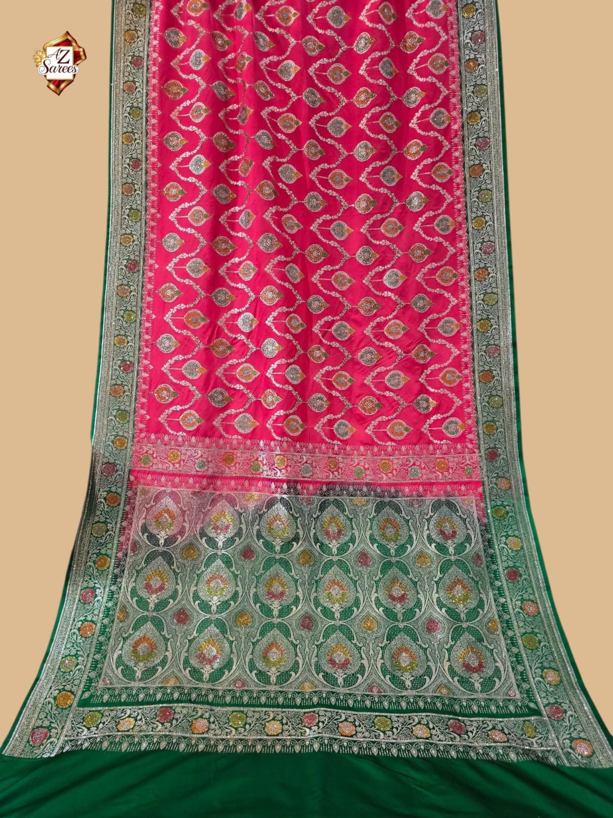 pink Banarasi zarkan Saree