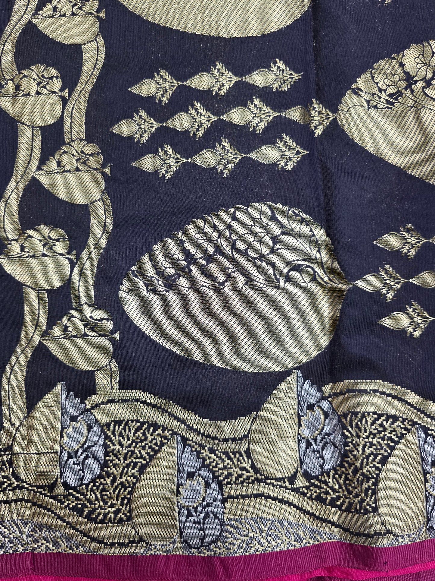 Black Banarasi Katan Saree