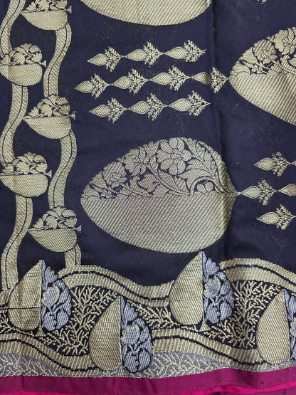 Black Banarasi Katan Saree