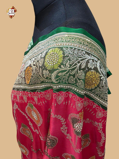 pink Banarasi zarkan Saree