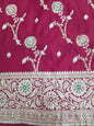 Maroon Zardozi Moti Katdana Banarasi Saree