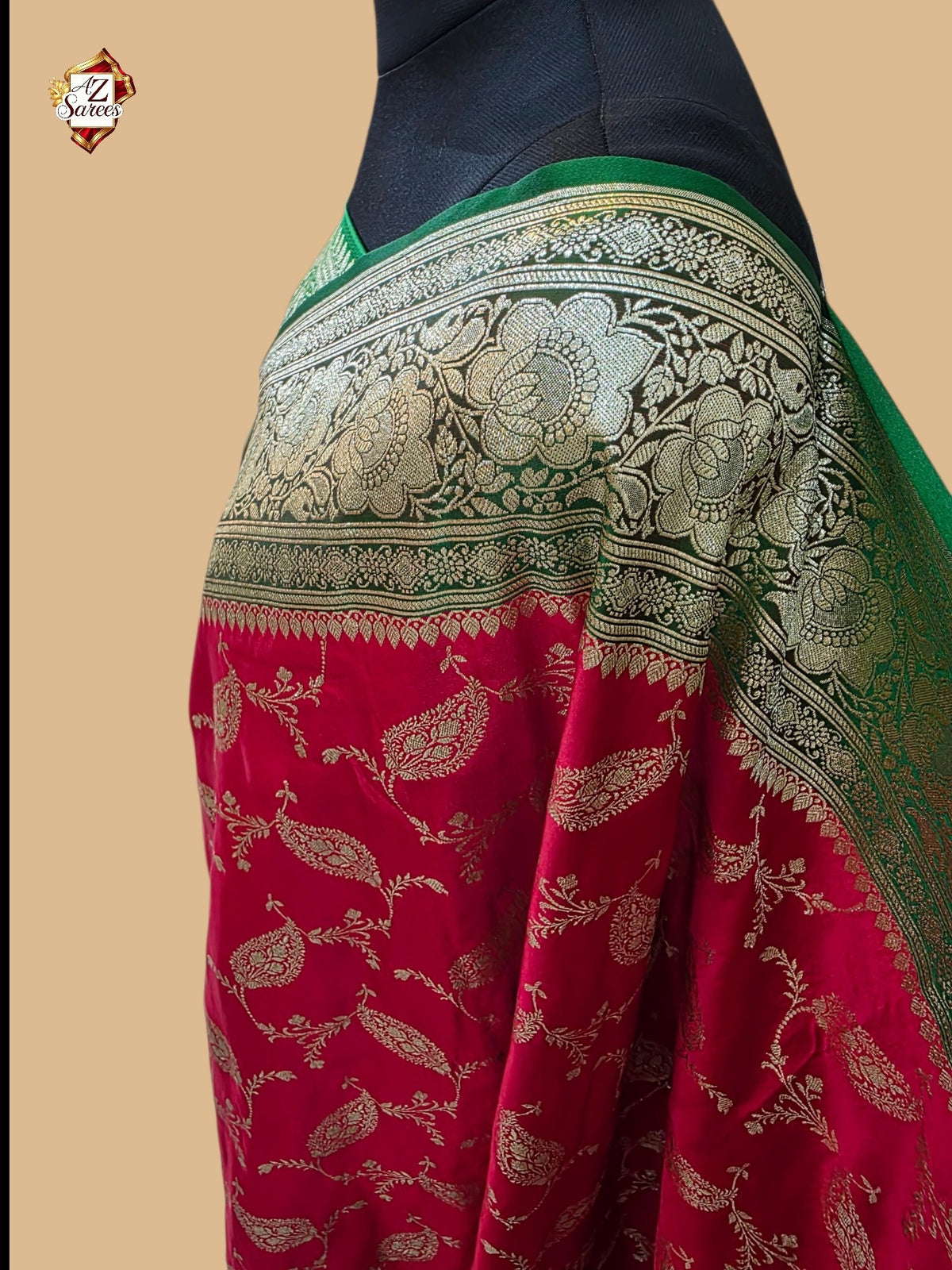 Red Banarasi Katan Silk Saree