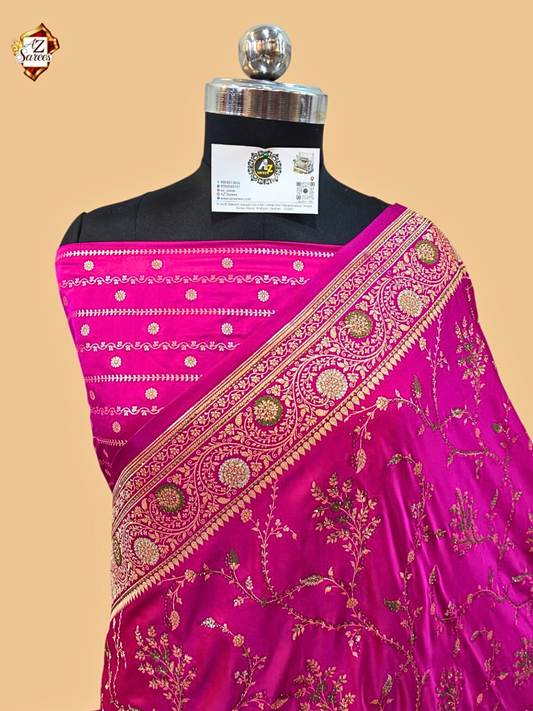 Pink Banarasi Swarovski Saree