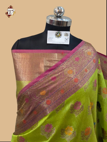 Green Banarasi Silk Saree