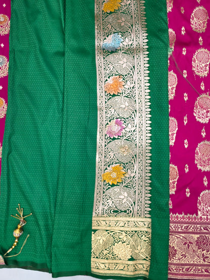 Rani Zarkan Swarovski Banarasi Katan Saree