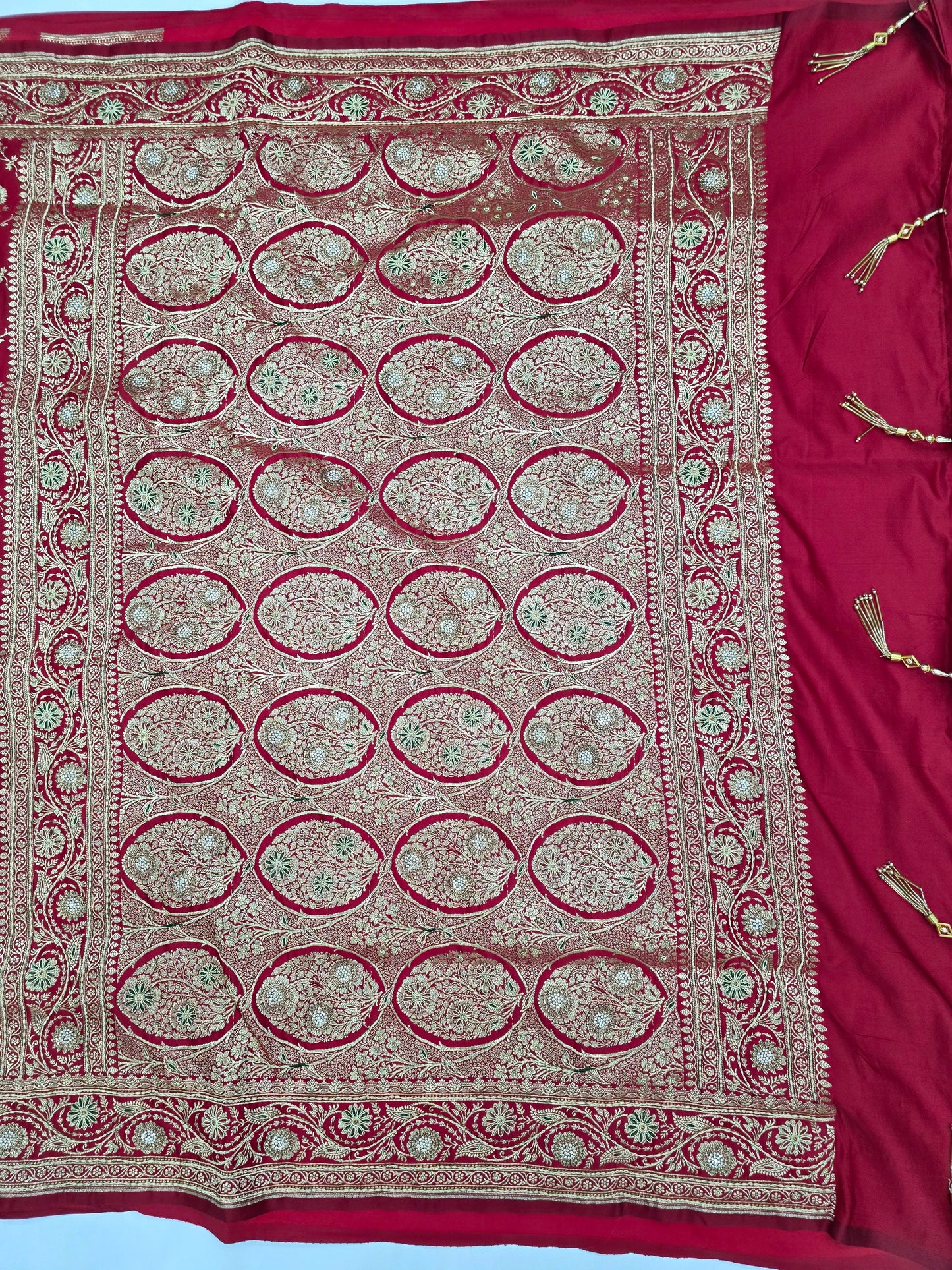 Maroon Zardozi Zarkan Banarasi Saree