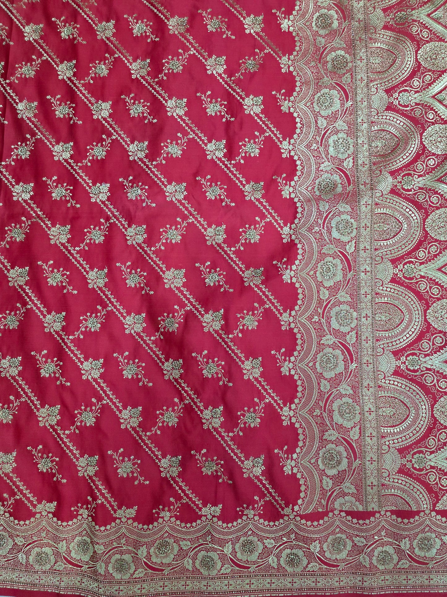 Pink Zarkan Swarovski Banarasi silk Saree