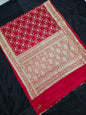 Red Zarkan Swarovski Banarasi Katan Saree
