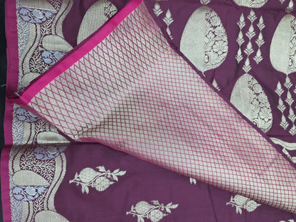 Maroon Banarasi Katan Saree