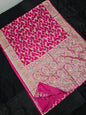 Strawberry Rani Pink Zardozi Zarkan Banarasi  Katan Saree