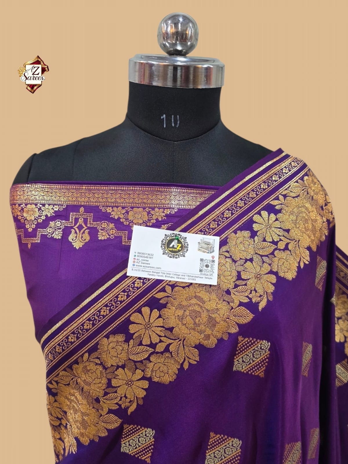 Purple Banarasi mushru Silk