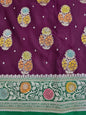 Wine Mina Kari Zarkan Swarovski Banarasi Saree