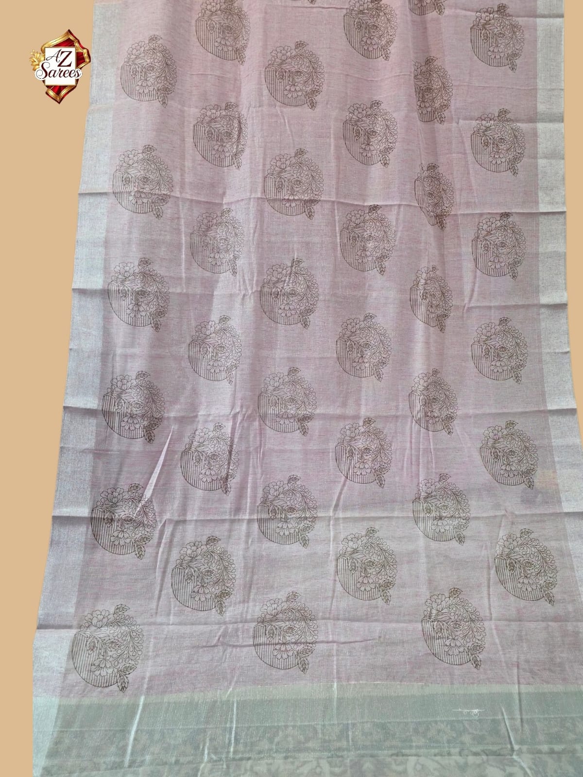 Pink Banarasi Printed Saree