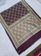 Wine Zarkan Swarovski Banarasi Katan Saree