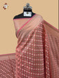 Peach Banarasi Silk Saree