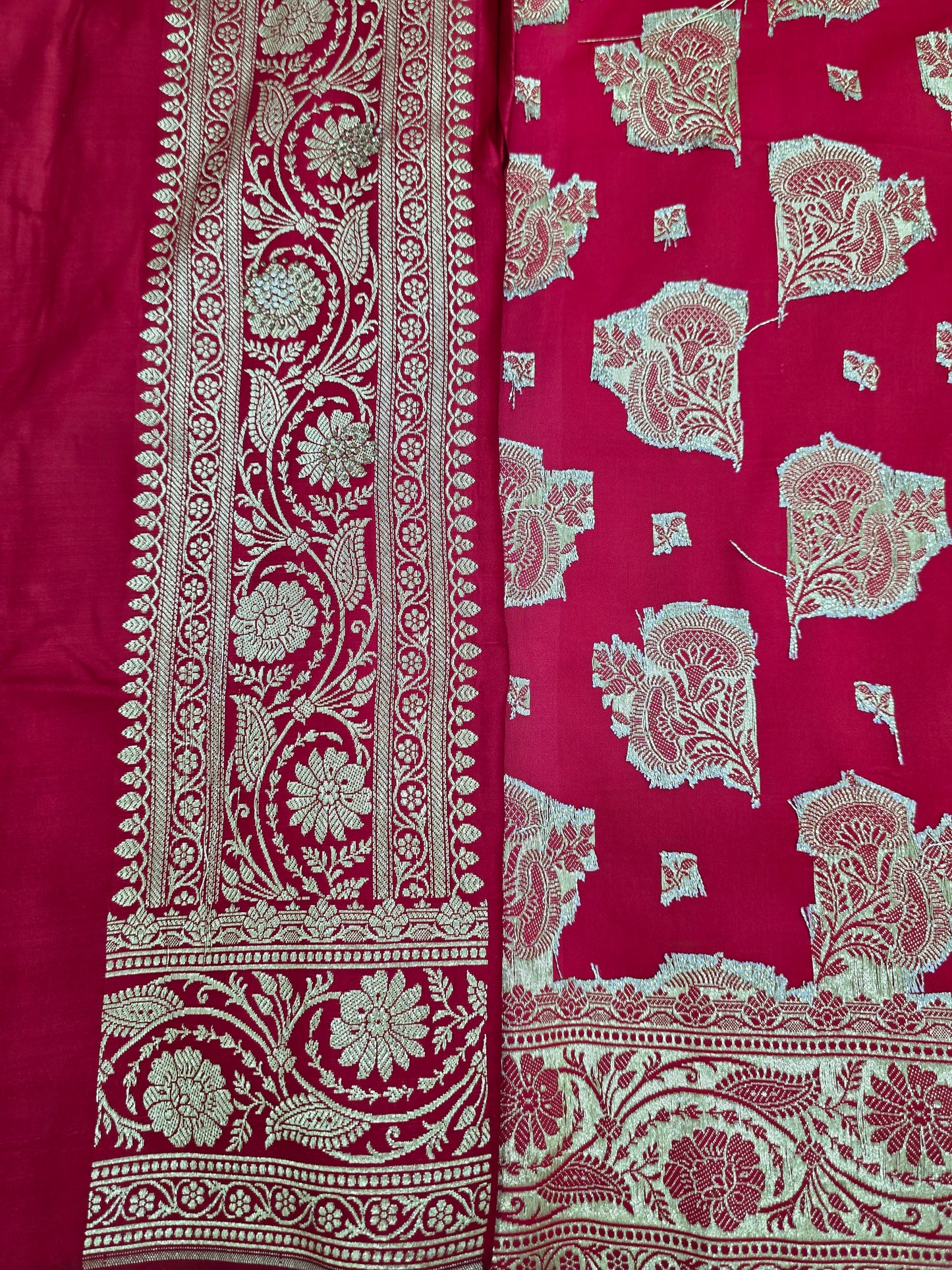 Red Zarkan Swarovski Banarasi Saree