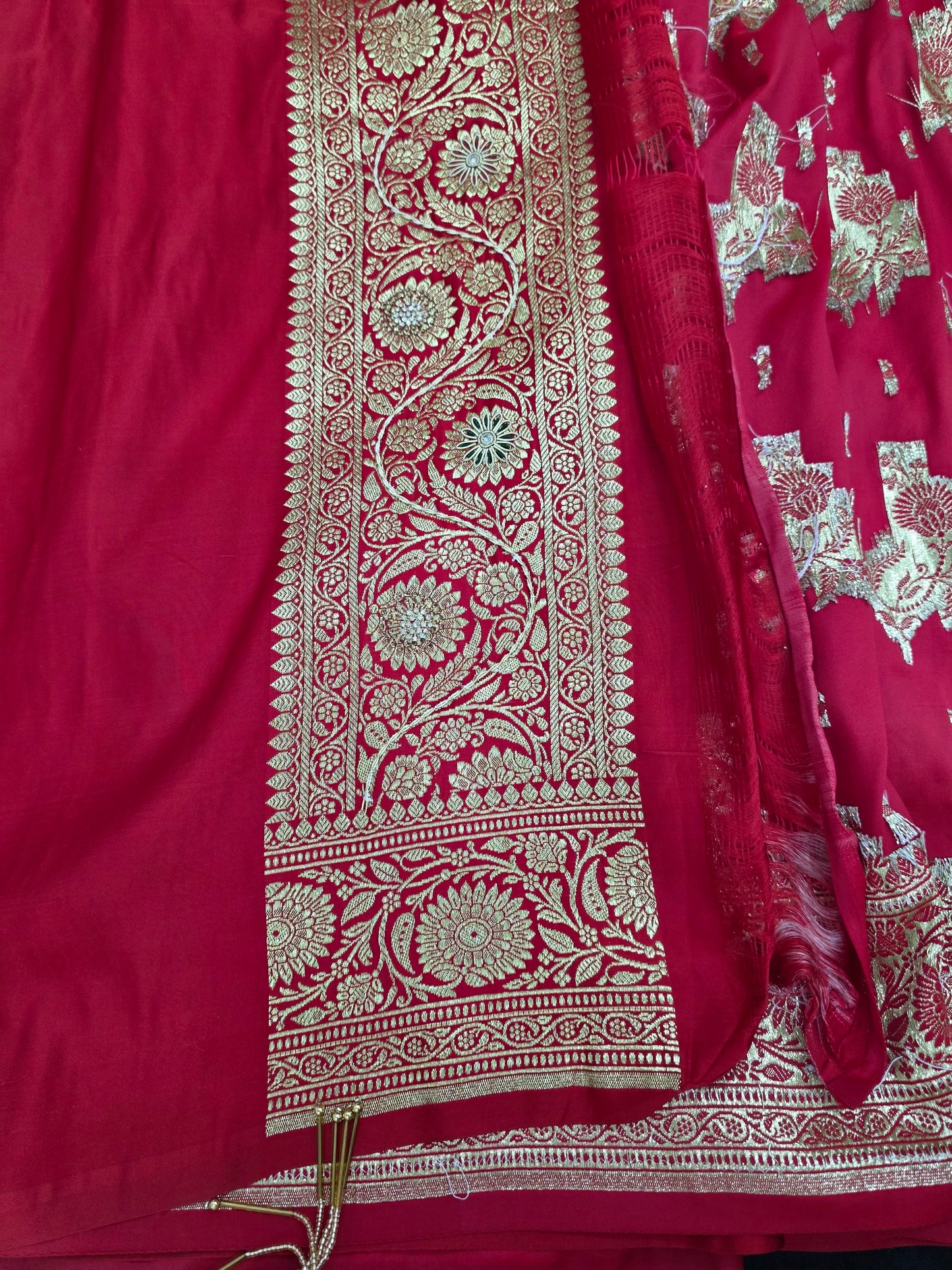 Red Zardozi Zarkan Banarasi Saree