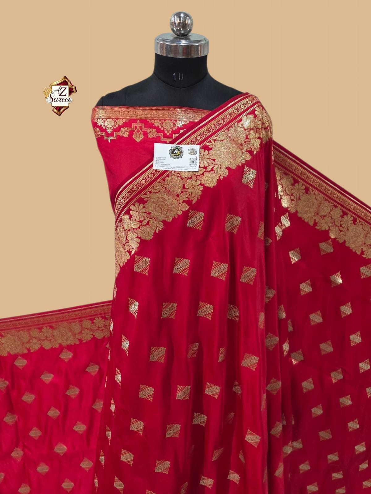 Red Banarasi Mashru Saree