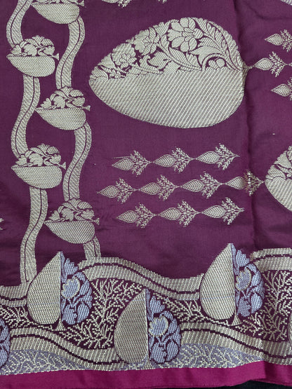 Maroon Banarasi Katan Saree