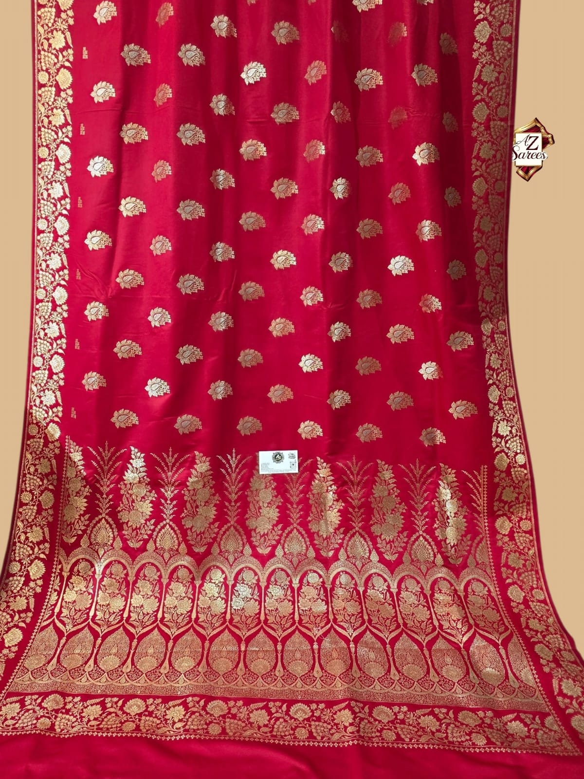 Red Banarasi Mashru silk
