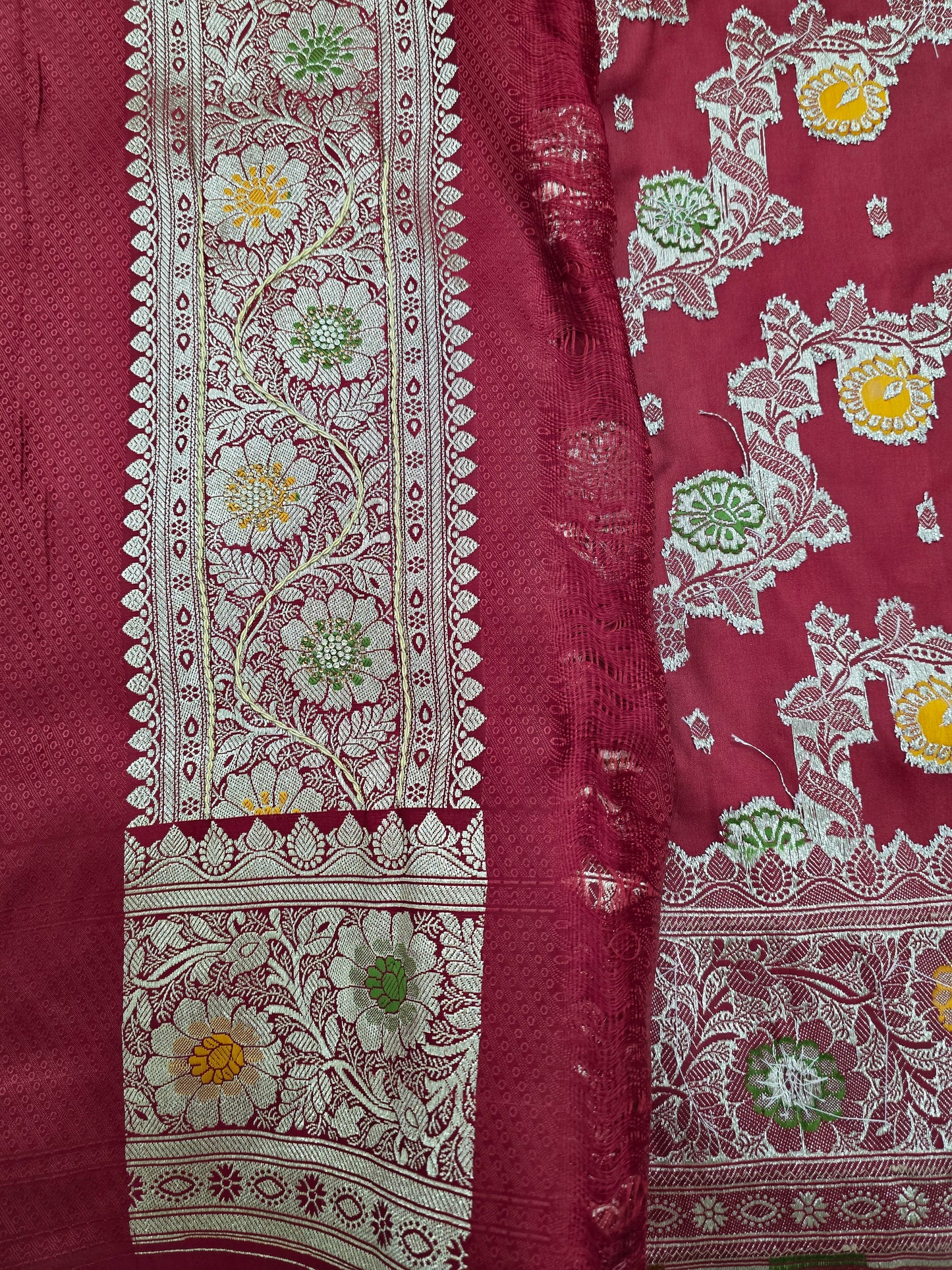 Maroon Zardozi Zarkan Banarasi Saree