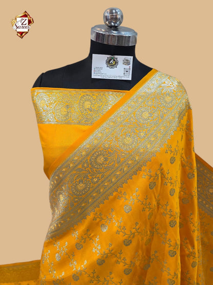 Yellow Banarasi Katan Saree