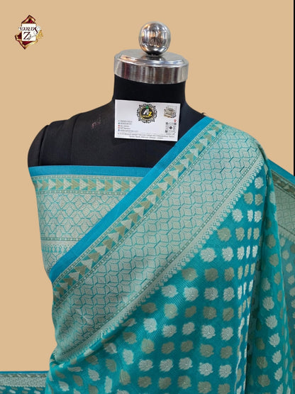 Firozi Banarasi silk saree