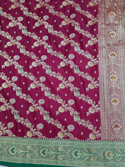 Maroon Cutdana Banarasi Saree