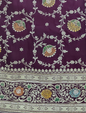 Wine Zarkan Swarovski Banarasi Katan Saree